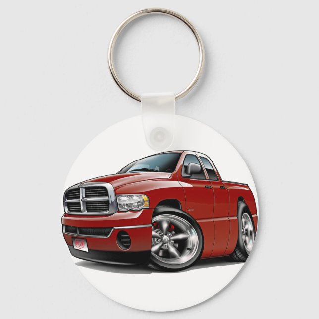2003-08 Ram Quad Maroon Truck Key Ring (Front)