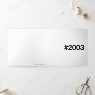 2003 Hashtag 22 Birthday Anniversary Tri-Fold Card