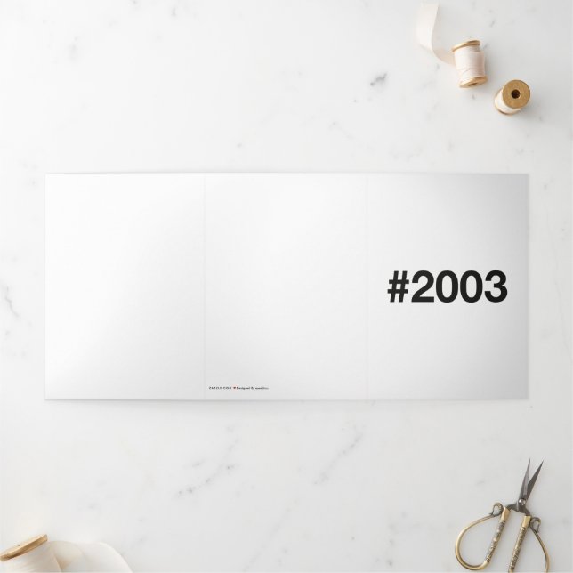 2003 Hashtag 22 Birthday Anniversary Tri-Fold Card (Outside)