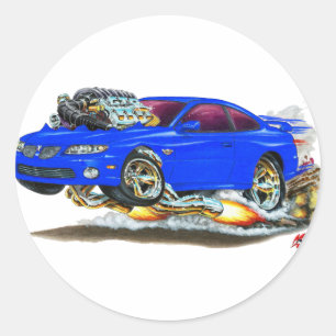2004-06 GTO Blue Car Classic Round Sticker