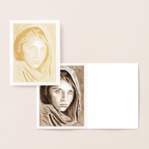 2004 My Own Pencil Drawing in Gold Foil Card