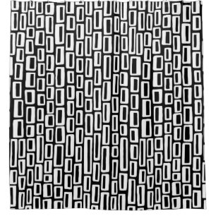200515 - White on Black Shower Curtain