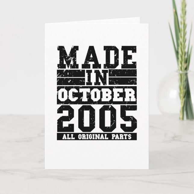 2005 Birthday october Vintage Saying Card (Front)
