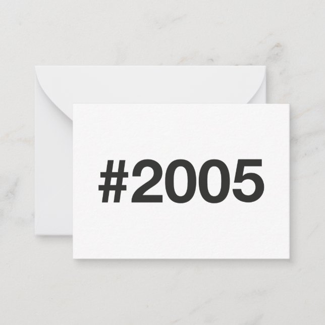 2005 Hashtag 20 Birthday Anniversary Card (Front)