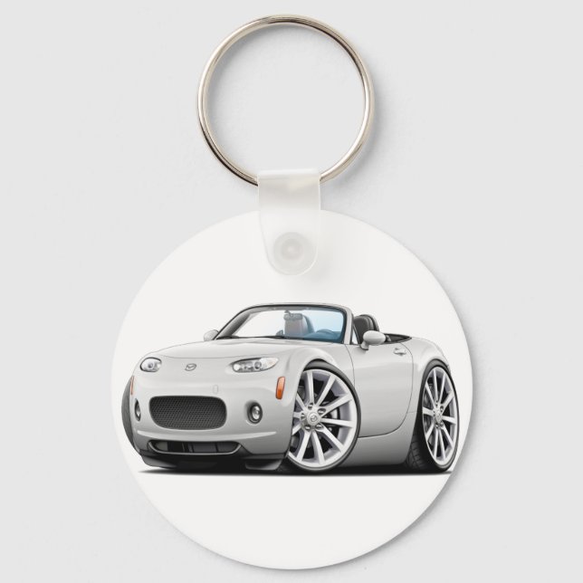 2006-08 Miata White Car Key Ring (Front)