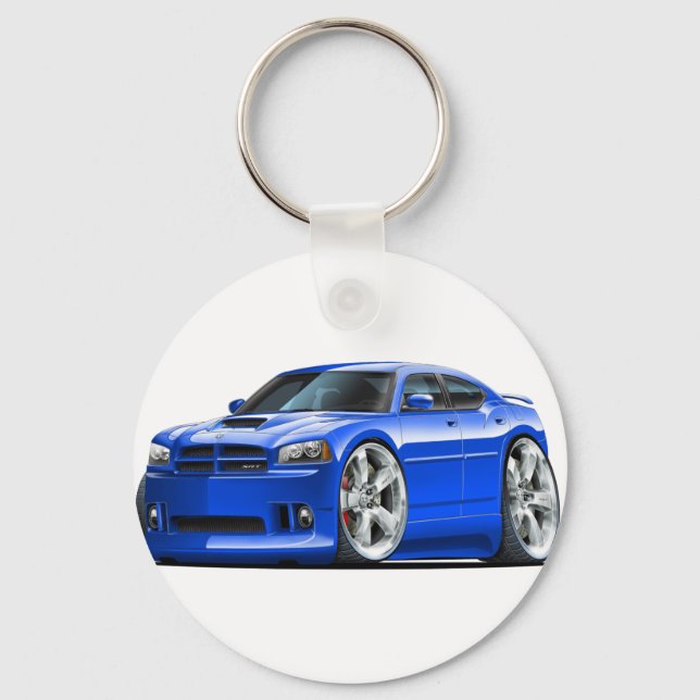 2006-10 Charger SRT8 Blue Car Key Ring (Front)