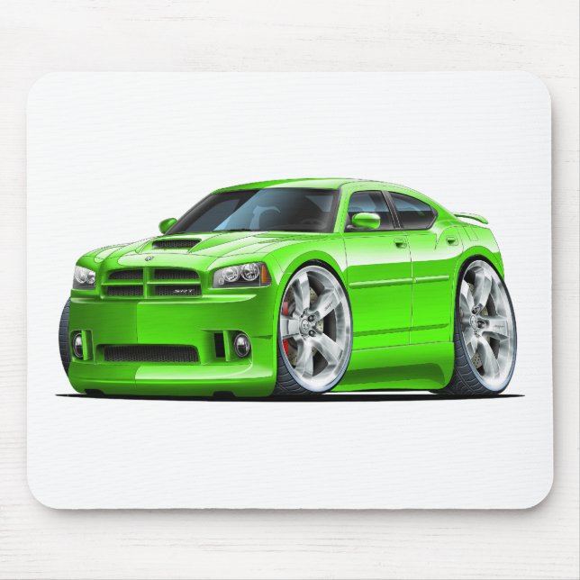 2006-10 Charger SRT8 Green Car Mouse Pad (Front)