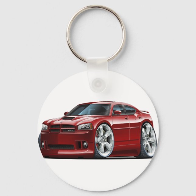 2006-10 Charger SRT8 Maroon Car Key Ring (Front)