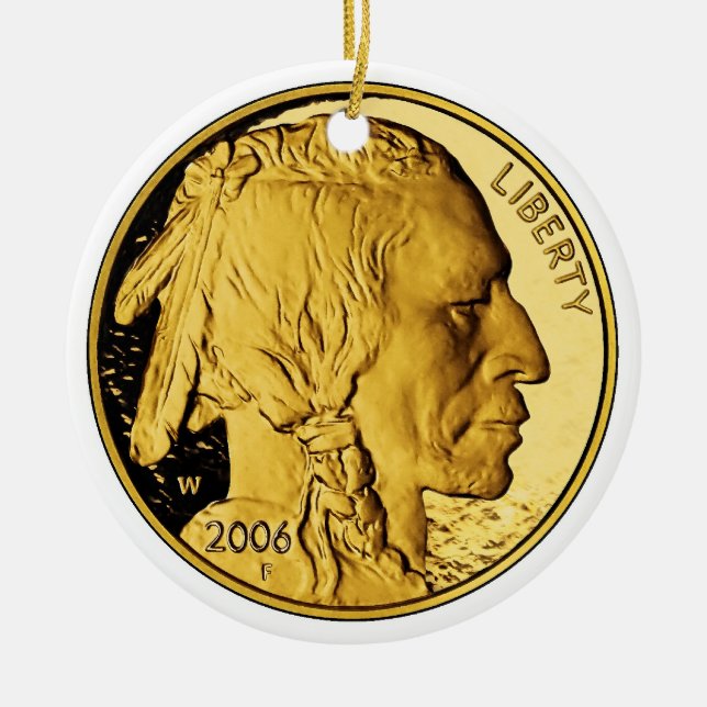 2006 American Buffalo Proof Gold Bullion Coin Ceramic Tree Decoration (Front)