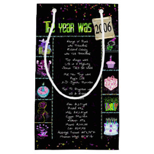 2006 Birth Year Trivia on Black Small Gift Bag