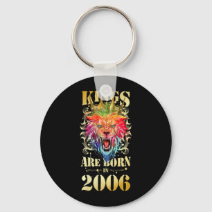 2006 Born King Crown Lion Birthday Quote Key Ring