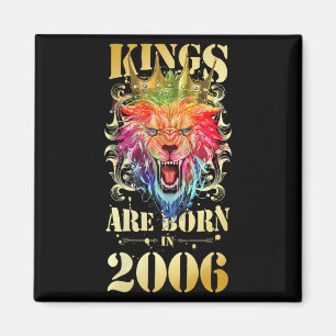 2006 Born King Crown Lion Birthday Quote Magnet