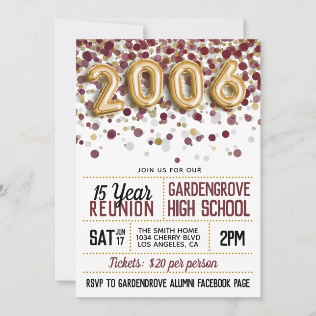2006 High School College Reunion Invitation (Front)