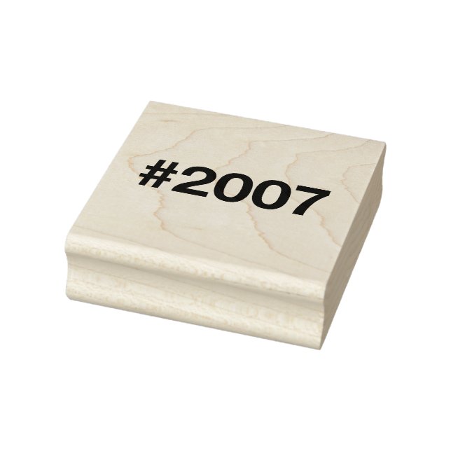 2007 Hashtag 18 Birthday Anniversary Rubber Stamp (Stamp)
