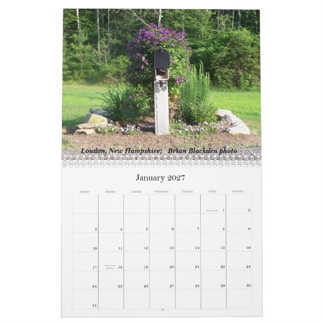 2007 monthly picture calendar (Jan 2027)