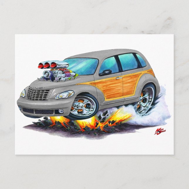 2008-10 PT Cruiser Grey Woodie Postcard (Front)