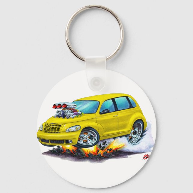 2008-10 PT Cruiser Yellow Car Key Ring (Front)