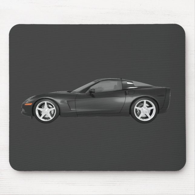 2008 Corvette: Sports Car: Black Finish Mouse Pad (Front)