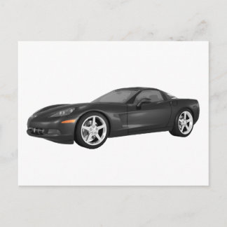 2008 Corvette: Sports Car: Black Finish Postcard