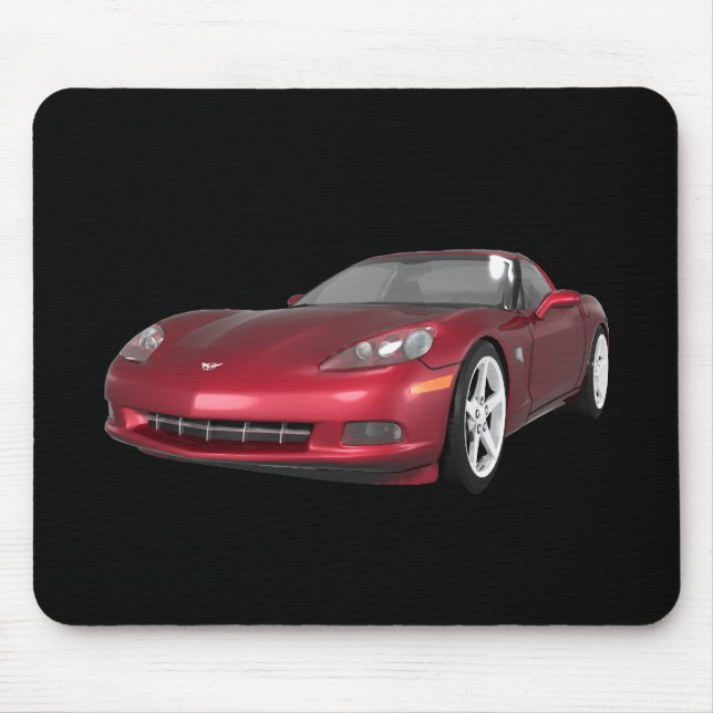 2008 Corvette: Sports Car: Candy Apple Finish: Mouse Pad (Front)