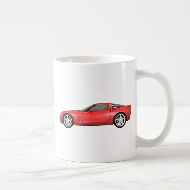 2008 Corvette: Sports Car: Red Finish: Coffee Mug (Right)