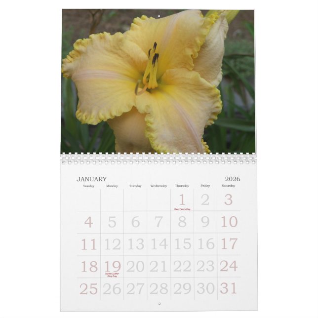 2008 Daylilies Calendar - Customised (Jan 2026)