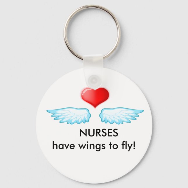2009111418528,    NURSES have wings to fly! Key Ring (Front)