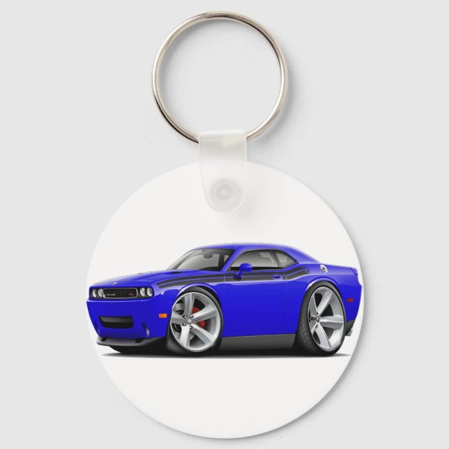 2009-11 Challenger RT Blue-Black Car Key Ring (Front)
