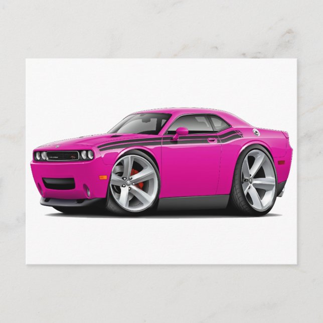 2009-11 Challenger RT Fuschia-Black Car Postcard (Front)