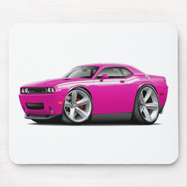 2009-11 Challenger RT Fuschia-White Car Mouse Pad (Front)