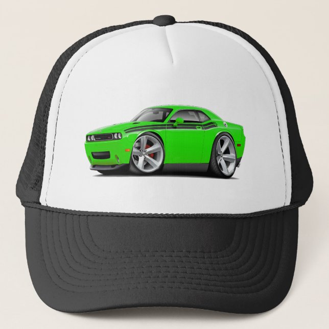 2009-11 Challenger RT Lime-Black Car Trucker Hat (Front)