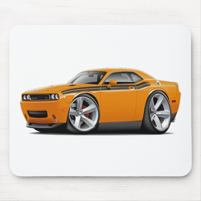 2009-11 Challenger RT Orange-Black Car Mouse Pad (Front)