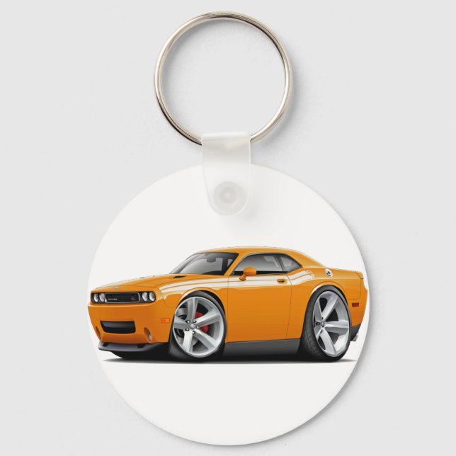 2009-11 Challenger RT Orange-White Car Key Ring (Front)