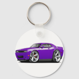 2009-11 Challenger RT Purple-White Car Key Ring