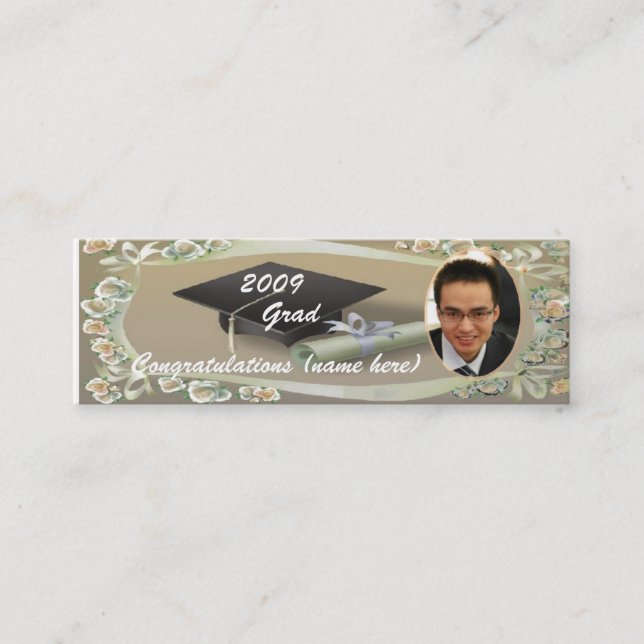 2009 Graduation Personalise Photo Bookmark Calling Card (Front)
