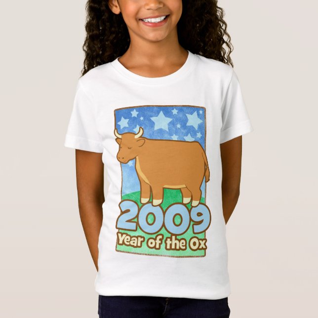 2009 Kids Year of Ox Kids Baby Doll (Fitted) Tee (Front)