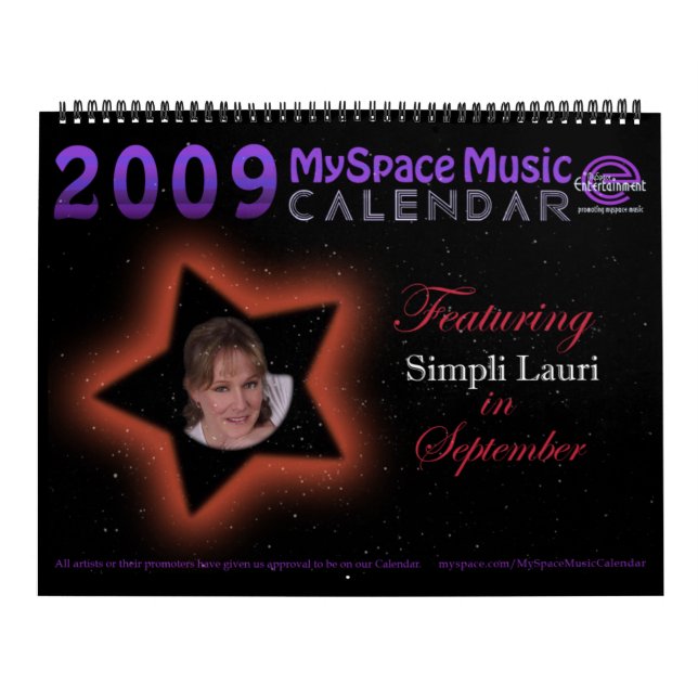 2009 MYSPACE MUSIC CALENDAR featuring SIMPLI LAURI (Cover)