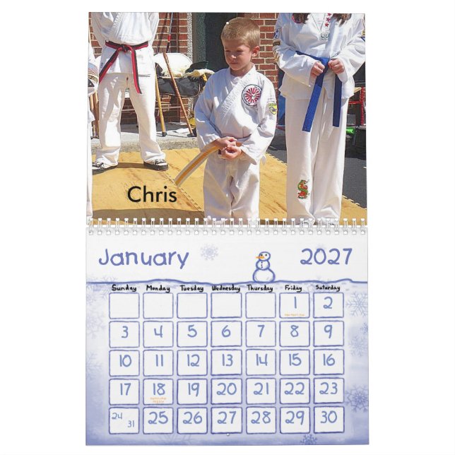 2009 Tae Kwon Do Calendar (Jan 2027)