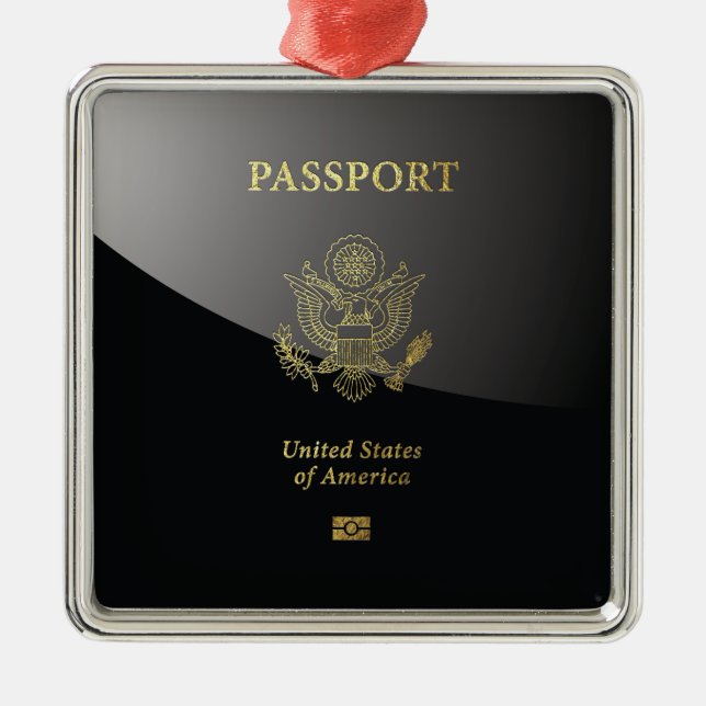 [200] American Passport Cover Metal Tree Decoration (Front)