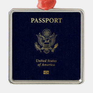 [200] American Passport Cover Metal Tree Decoration
