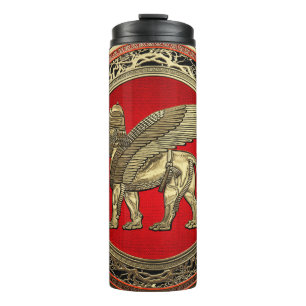 [200] Assyrian Winged Lion - Gold Lamassu Thermal Tumbler