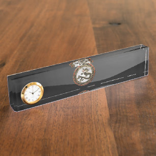 [200] Black and Gold Sacred Eastern Dragon Nameplate