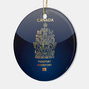 [200] Canadian Passport Cover Ceramic Tree Decoration