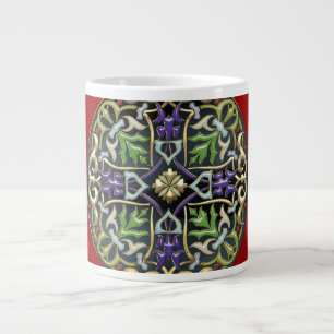 [200] Celtic Cross [Gold with Black Enamel] Large Coffee Mug