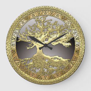 [200] Celtic Tree of Life [Gold] Large Clock