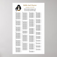 200 Funny Penguin Greeter Wedding Seating Chart
