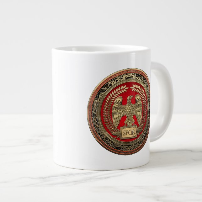 [200] Gold Roman Imperial Eagle Large Coffee Mug (Front Right)