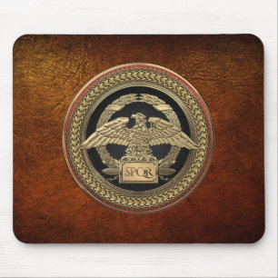 [200] Gold Roman Imperial Eagle on Gold Medallion Mouse Pad