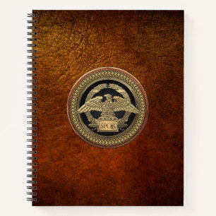 [200] Gold Roman Imperial Eagle on Gold Medallion Notebook