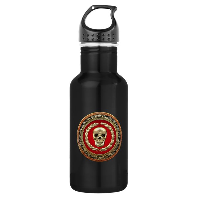 [200] Golden Skull 532 Ml Water Bottle (Front)